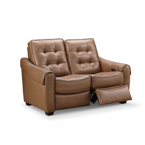 Abbyson Home Bemelman Camel Top Grain Leather Power Reclining Loveseat